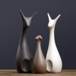 Ceramic Lucky Deer Family Figures, For Interior Decor