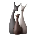 Ceramic Lucky Deer Family Figures, For Interior Decor