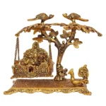 Oxide Metal Golden (Gold Plated) Ladu Gopal Jhula, For Temple