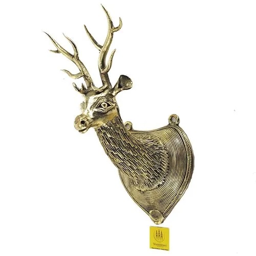 Golden Unique Brass Deer Head Handmade Art, For Home