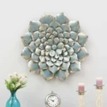 Mild Steel Blue Metal Floral Wall Art