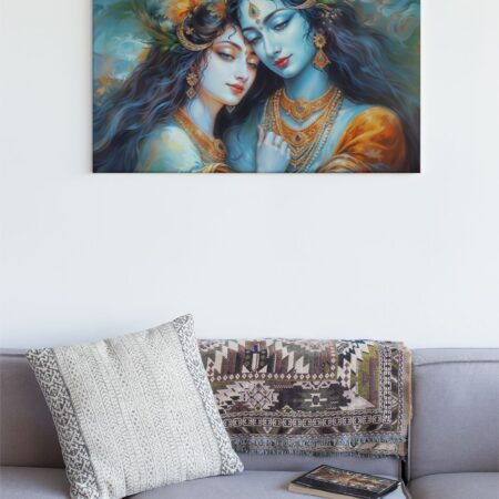 Radha Krishna Reverie Canvas printed painting