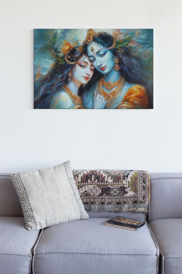 Radha Krishna Reverie Canvas printed painting