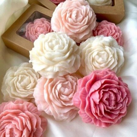 Peony flower candle pack of 4 ( scented )