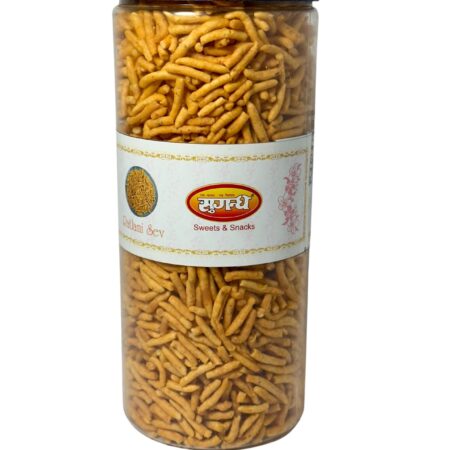 Sev Namkeen – A Crunchy | Light | and Flavorful Snack | Made with Crispy Chickpea Flour Threads | Seasoned with Aromatic Indian Spices | and Fried to Golden Perfection | Offering a Savory and Slightly Spicy Taste That’s Perfect for Tea-Time | Festive Celebrations | or Anytime Snacking | 500gm