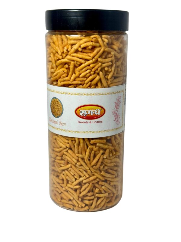 Sev Namkeen – A Crunchy | Light | and Flavorful Snack | Made with Crispy Chickpea Flour Threads | Seasoned with Aromatic Indian Spices | and Fried to Golden Perfection | Offering a Savory and Slightly Spicy Taste That’s Perfect for Tea-Time | Festive Celebrations | or Anytime Snacking | 500gm